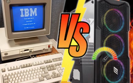 CPU performance comparison of vintage IBM computers vs modern computers, benchmarks, article cover