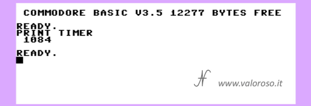 Course to learn how to program in Basic Commodore 16, C16 Timer Time Ti variable system