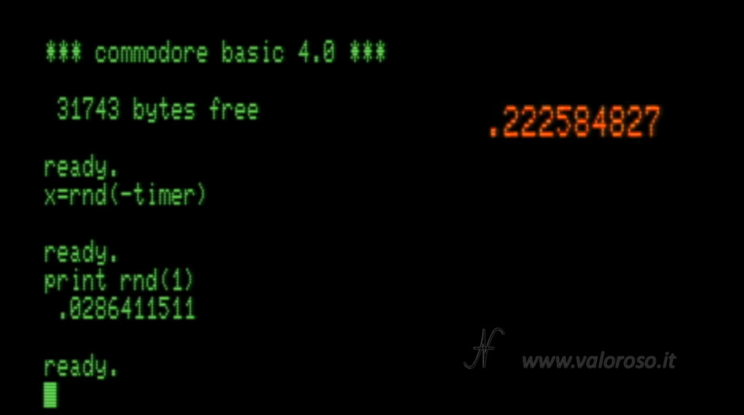 Commodore PET, RND initialize random number generator