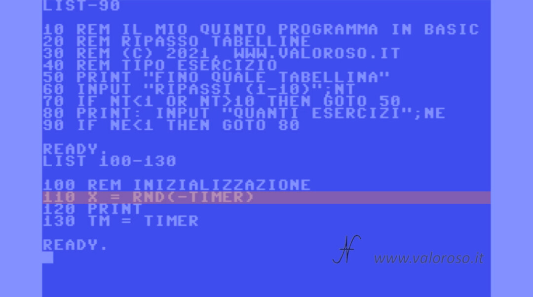 Course to learn how to program in Basic Commodore RND initialize random number generator, 16 64 128 C64 C16 Vic20 Vic-20 C128 Plus4