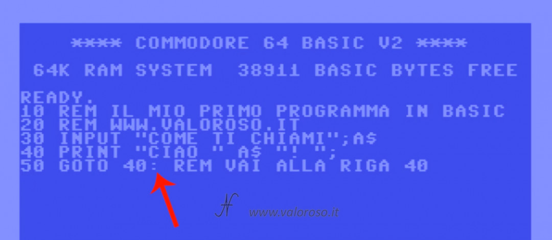 Dividere istruzioni comandi stessa riga due punti, ":", Corso tutorial programmazione linguaggio Basic Commodore, Commodore 16, Commodore 64, Commodore 128, Commodore PET, Commodore Plus4, Commodore Vic20, C16 C128 C64, IBM DOS MicroSoft GWBASIC