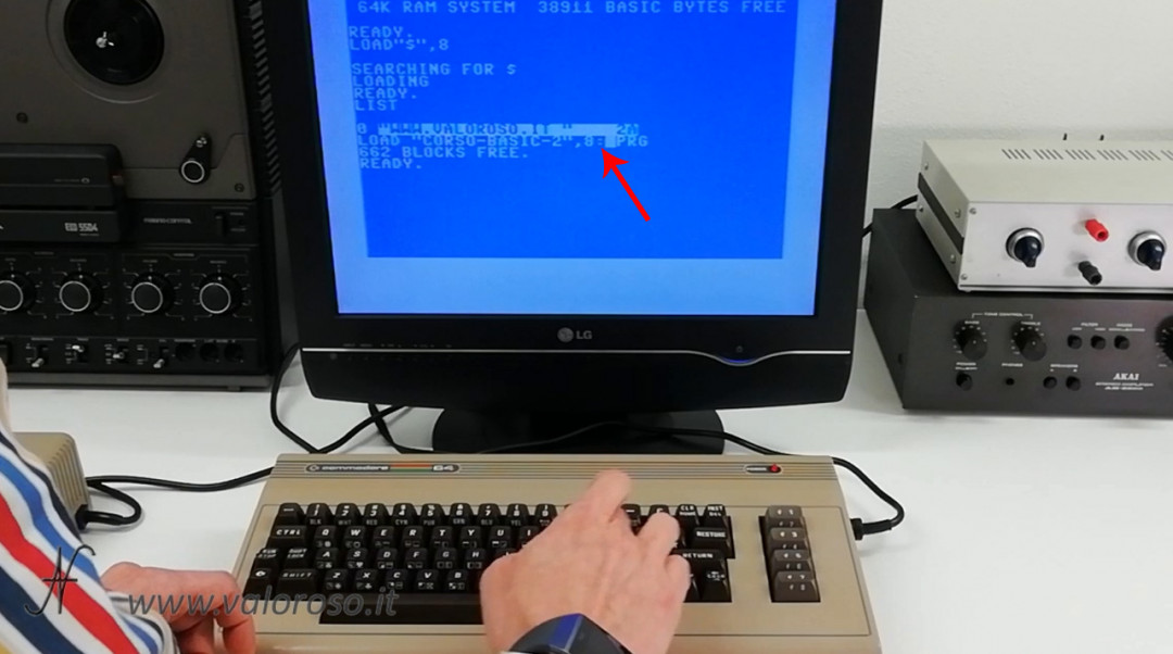 Basic Commodore 2 programming course, load a file from Kung Fu Flash cartridge LOAD, colon