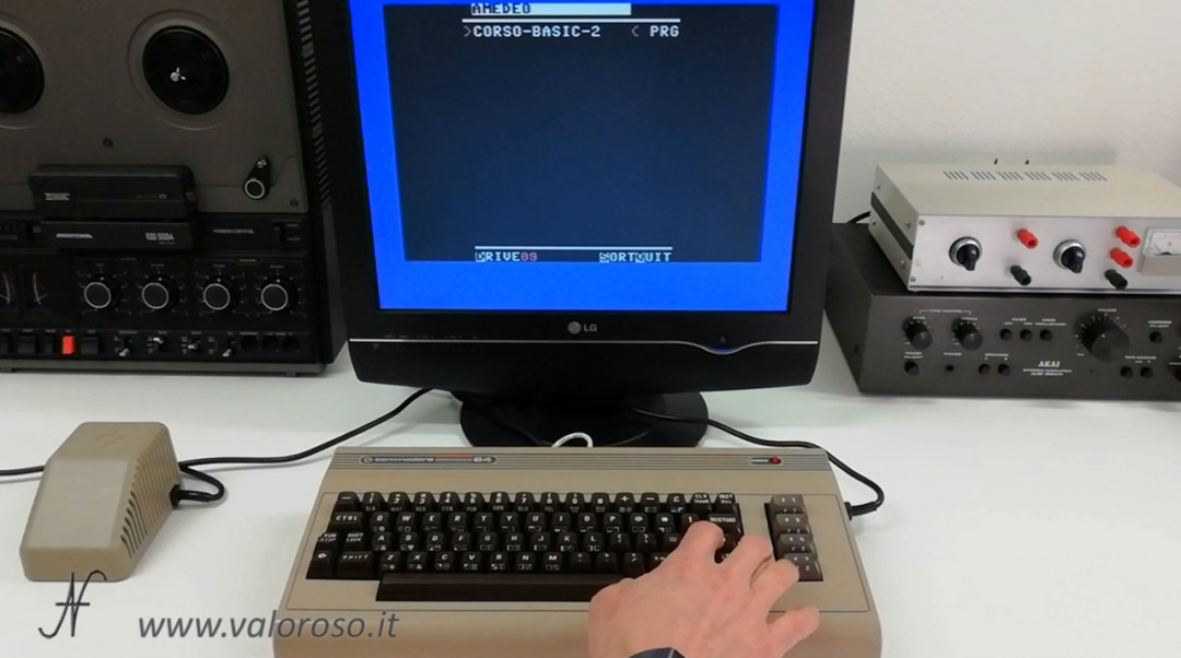 Corso programmazione Basic Commodore 2, caricare un file da SD2IEC file browser PRG D64 disco virtuale, immagine disco