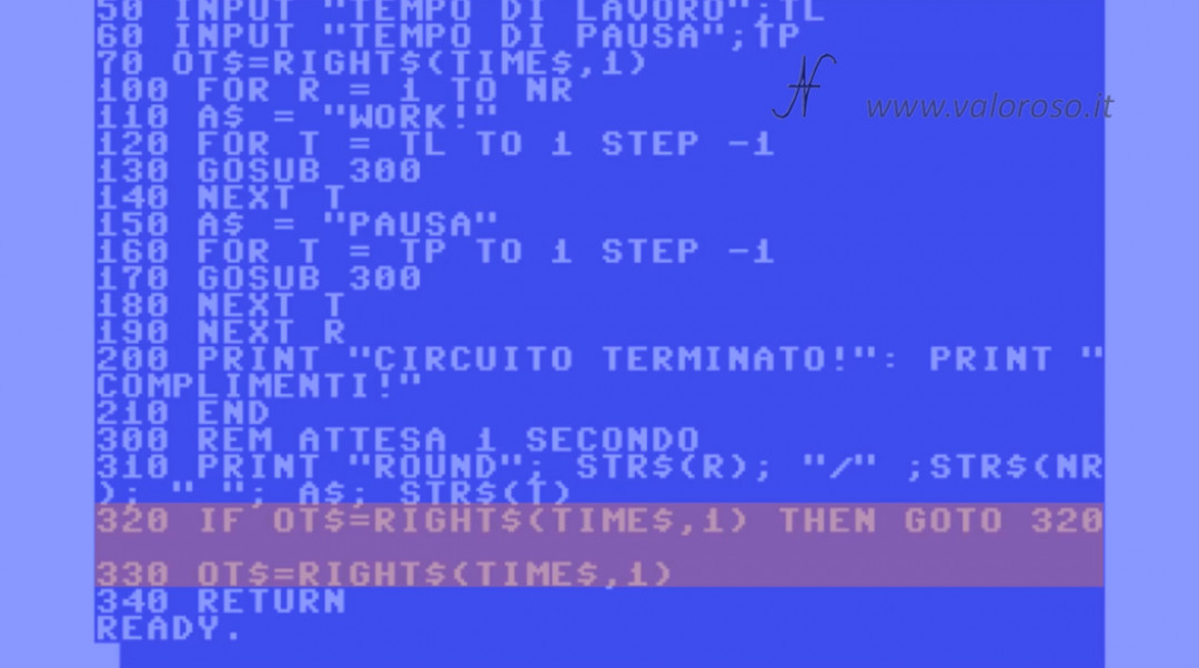 Corso programmazione Basic QB64 QuickBasic Commodore 3 attesa 1 secondo timer temporizzatore