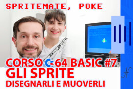 Create a sprite and move it with the Commodore 64 SpriteMate, in Basic, POKE