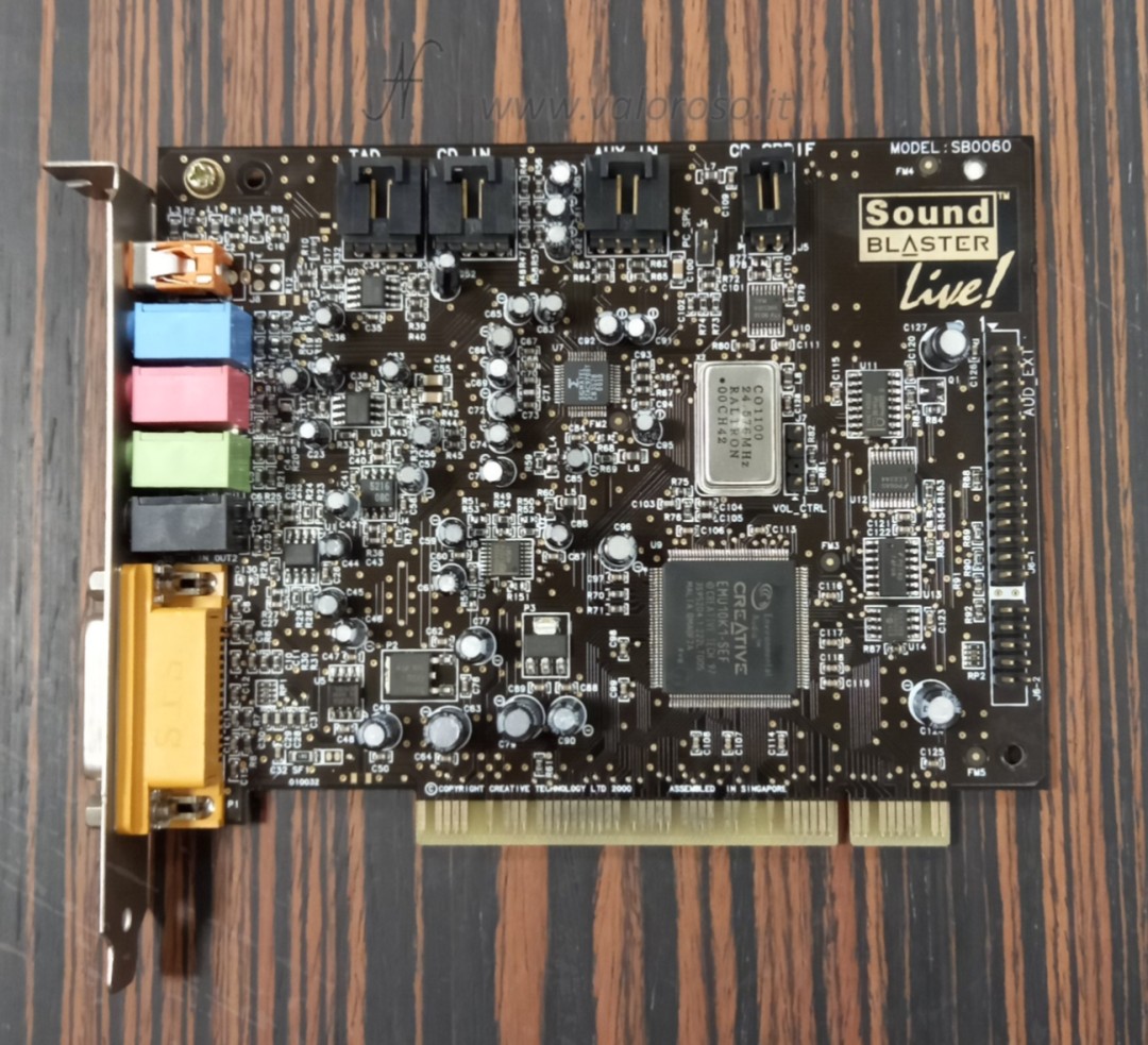 Creative Sound Blaster Live, anno 2001, connettore PCI, scheda audio