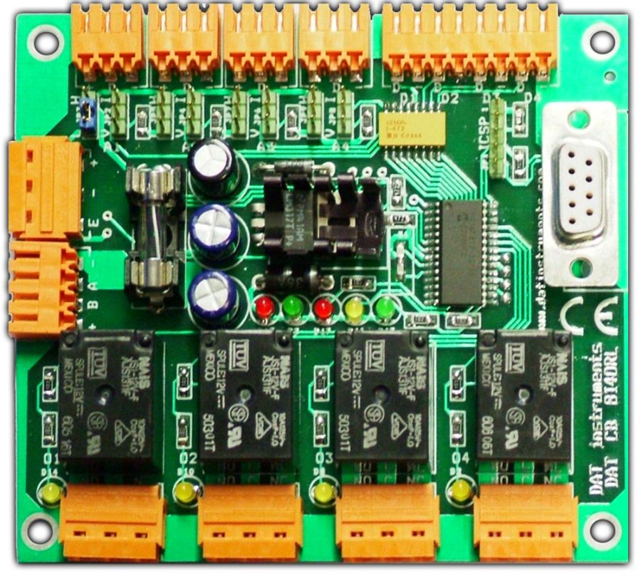 DAT CB 8I4ORL, DAT instruments, PLC, 8 inputs 4 relay outputs, DAT CB programmable controllers, by Amedeo Valoroso