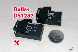 Dallas DS1287, DS 1287, RTC, modifica batteria litio CR2032, clock e RAM, copertina articolo
