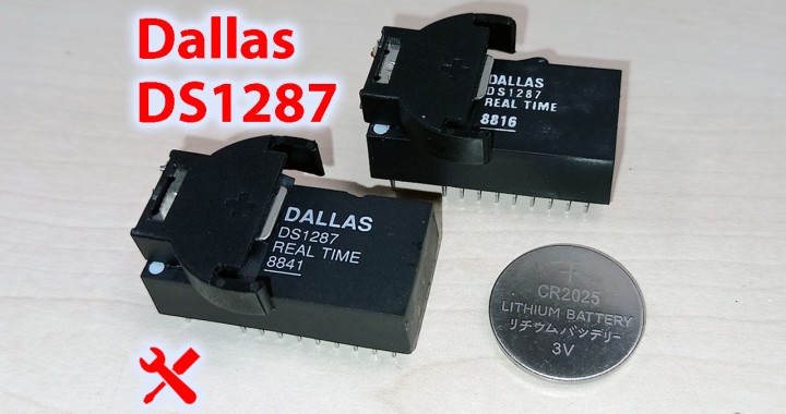 Dallas DS1287, DS 1287, RTC, modifica batteria litio CR2032, clock e RAM, copertina articolo