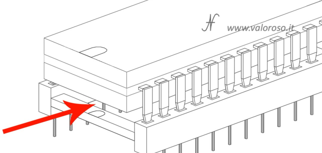 Dove fare leva per togliere un chip IC integrato da zoccolo socket