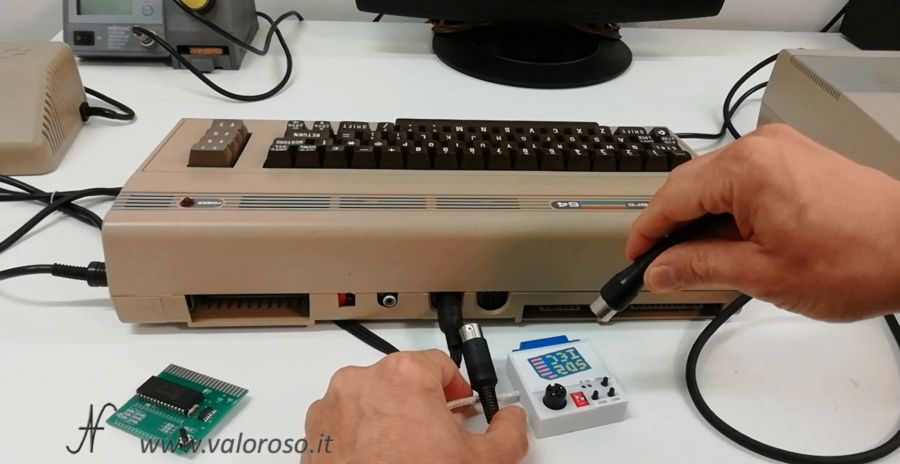 Collegamento fastload, emulatore SD2IEC address 9, floppy disc drive 1541 address 8, Commodore 64