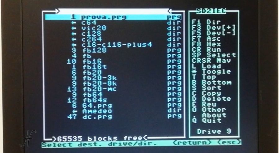 DraCopy by Draco, C copy file, copy, F3 select destination drive, copy file, Commodore 64