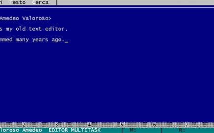 EDITOR MULTITASK, text editor, Amedeo Valoroso, QBasic, Microsoft QuickBASIC