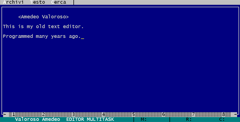 MULTITASK EDITOR, text editor, Amedeo Valoroso, QBasic, Microsoft QuickBASIC