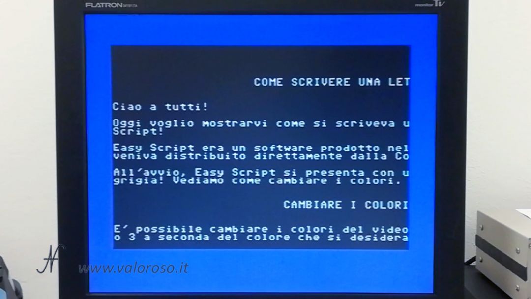 EasyScript Commodore 64, word processor, anteprima di stampa, stampante ad aghi, EasyScript, 1982, Precision Software Ltd UK, Simon Tranmer