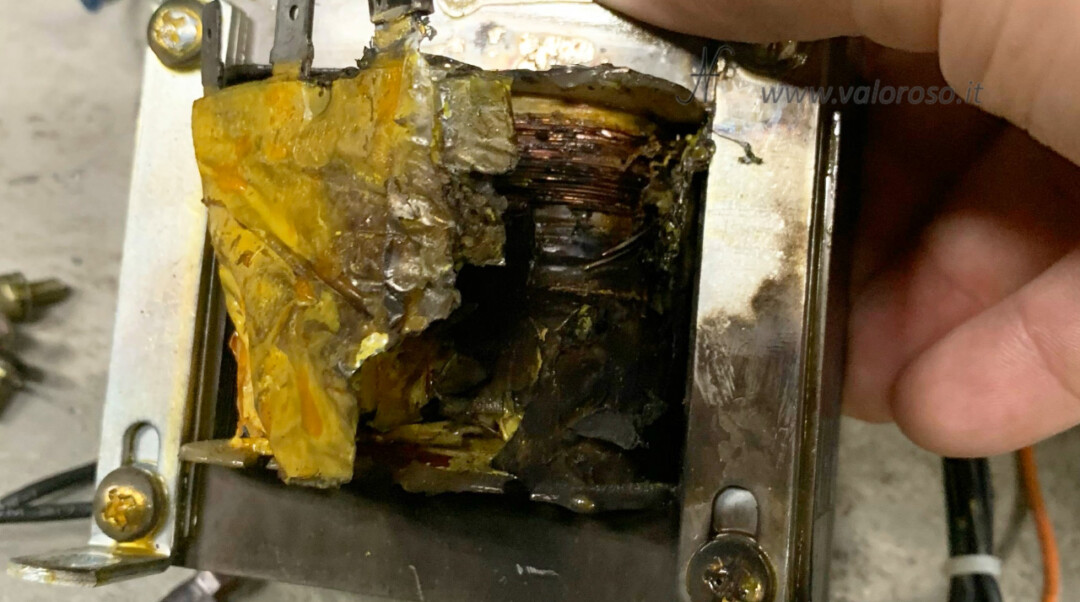 Example blown transformer blown windings short circuit heated melted loose