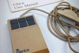 Genius GM-6 GM6 vintage mouse serial 3 buttons DB25 manual, 25-pin serial mouse