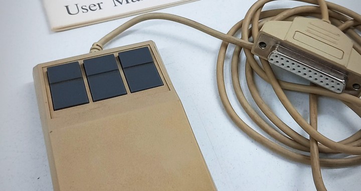 Genius GM-6 GM6 vintage mouse serial 3 buttons DB25 manual, 25-pin serial mouse