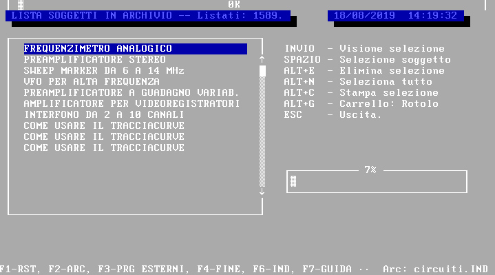 INDIRIZZ, Amedeo Valoroso, archiving program, database, GwBasic, TurboBasic, subjects in the archive