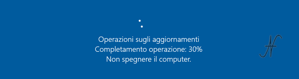 Windows 10, operations on updates, task completion: 30%, do not turn off the computer