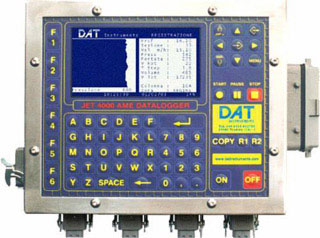 DAT instruments, JET 4000 AME J, datalogger, drilling, jet grouting, soil mixing, CFA, vibroflotation, sensors, depth, torque, force, inclination, rotation, tilt, encoder, LCD, computer, keyboard, pen drives