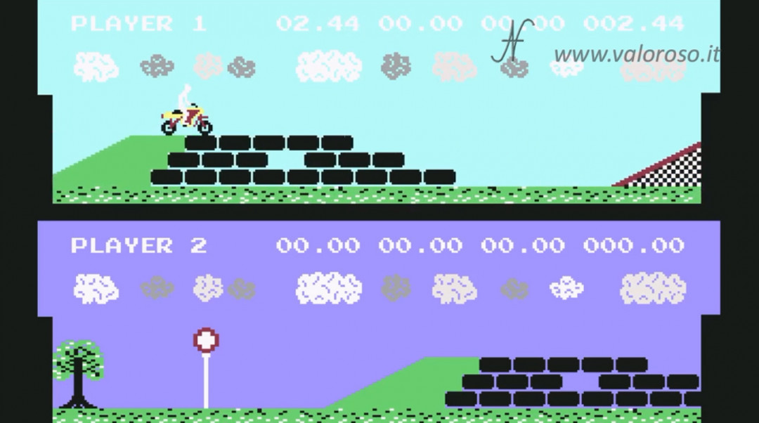 KikStart 1 KickStart Kik-Start Kick-Start videogioco Commodore 64 motocross vintage moto retro game gara