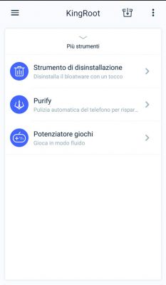 Kingroot Android strumento disinstallazione file di sistema, app, malware, adware