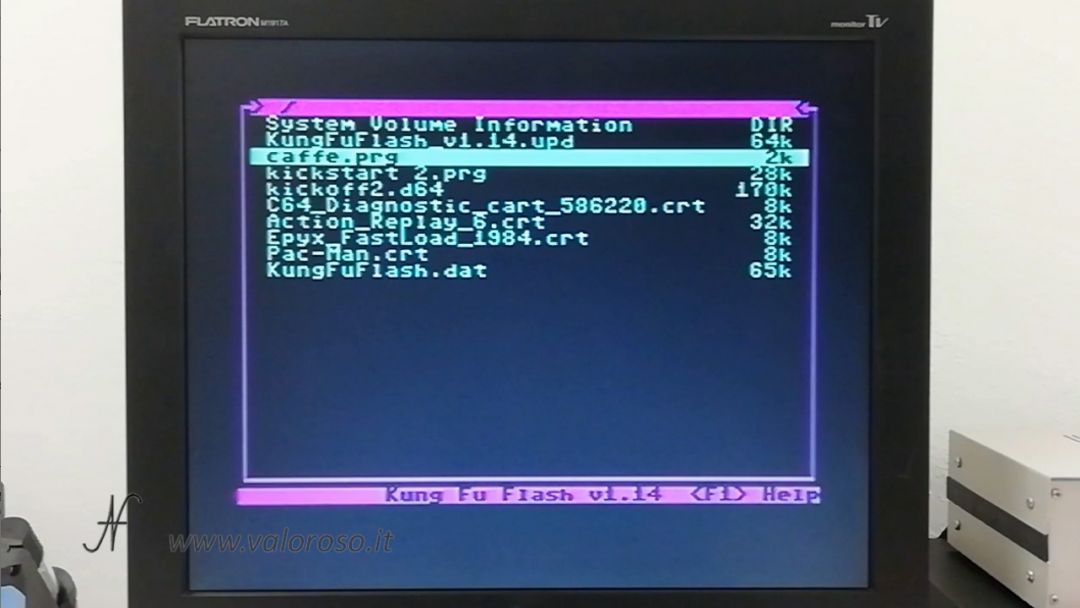 Kung Fu Flash, Commodore 64, micro SD, elenco file CRT, PRG, D64, D71, D81, programma Basic
