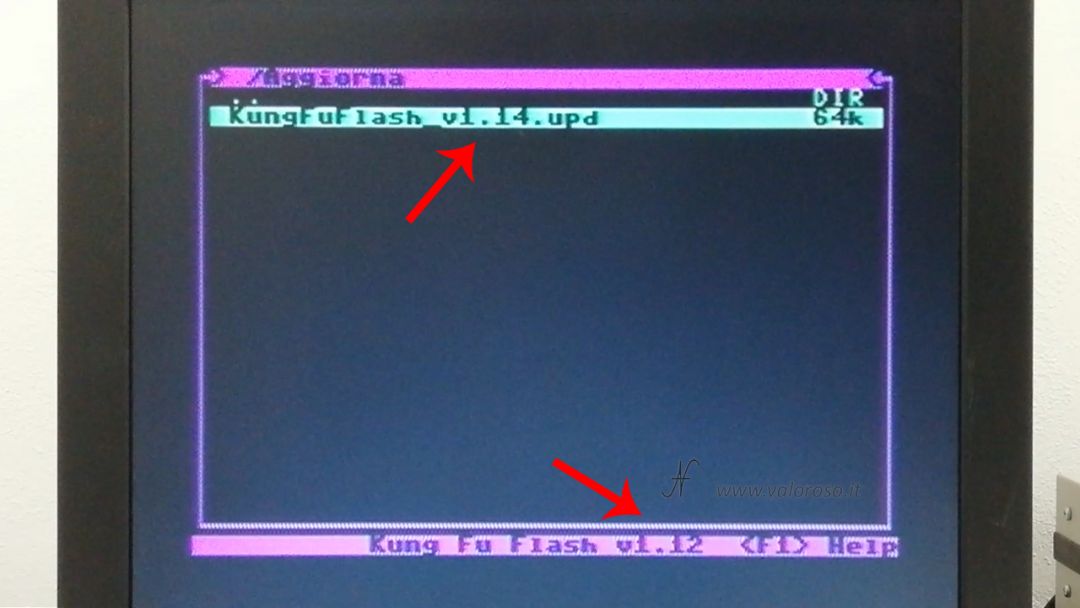 Kung Fu Flash firmware update, Commodore 64, UPD update update file upload