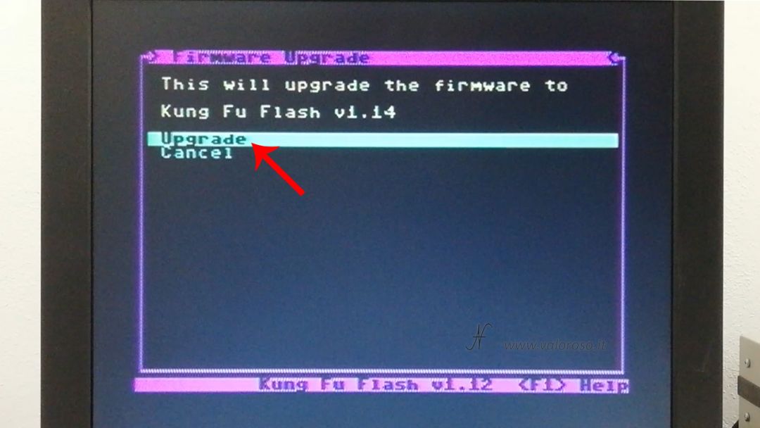 Kung Fu Flash firmware update, Commodore 64, UPD update update confirmation, cartridge, ROM, software