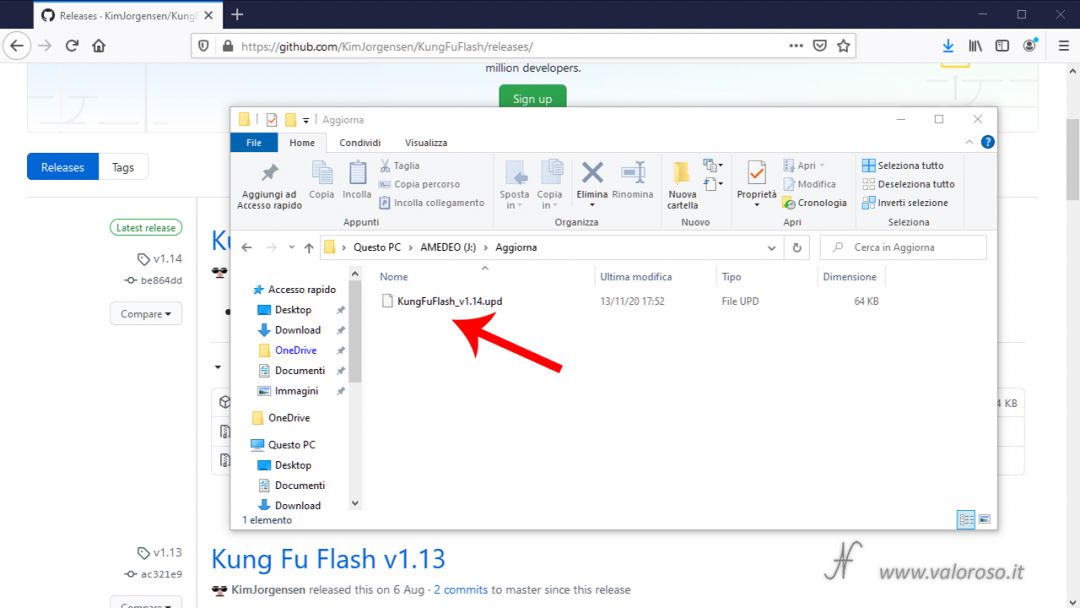 Kung Fu Flash aggiornamento firmware GitHub KimJorgensen, Commodore 64, salve file UPD microSD, ultima versione ROM