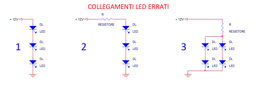 LED bulbs, incorrect connections, overheating, parallel