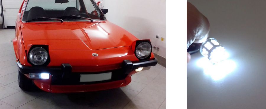 Fiat X1/9, Bertone, luci di posizione a LED, indicatori direzione, frecce