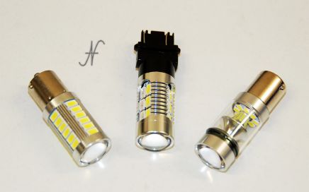 LED bulbs for cars, reverse gear, position lights, arrows, T20, W21W, BA15S, BAU15S, working