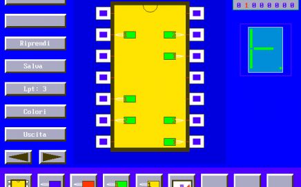 MPLEX, sonda per porte logiche, circuiti integrati, porta LPT, QBasic, QuickBasic
