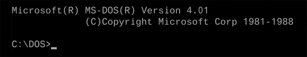 Microsoft MS-DOS Version 4.01 Copyright Microsoft Corp 1981-1988