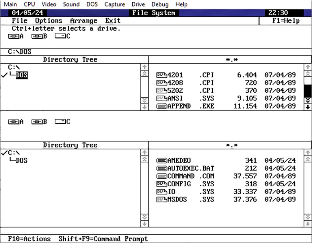 MS DOS 4 DOSSHELL, DOS SHELL, Microsoft