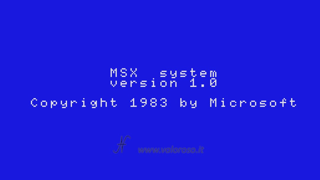 MSX system version 1.0, Copyright 1983 by Microsoft