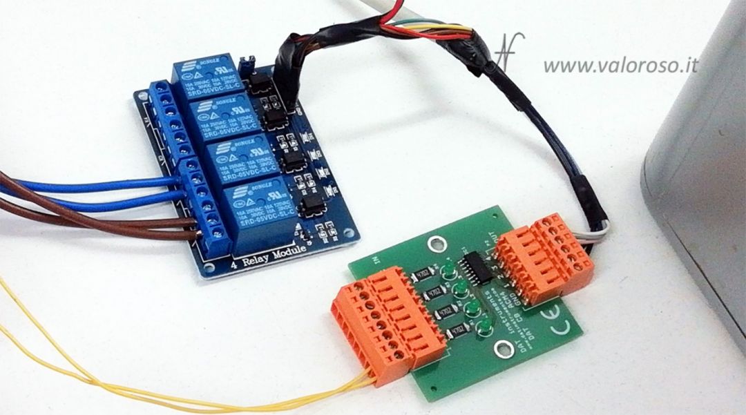 Macchina da caffè comandata dal Commodore 64, interfaccia rele fotoaccoppiatori, user port, porta PB, modulo 4 relay, tensione di rete