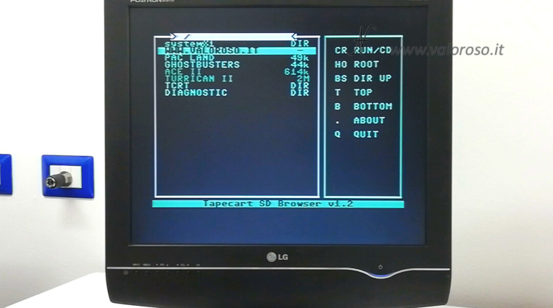 Menu TapeCart SD MicroSD file cartelle browser v1.2