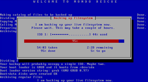 MondoArchive, Mondo Rescue, server backup, backing up filesystem