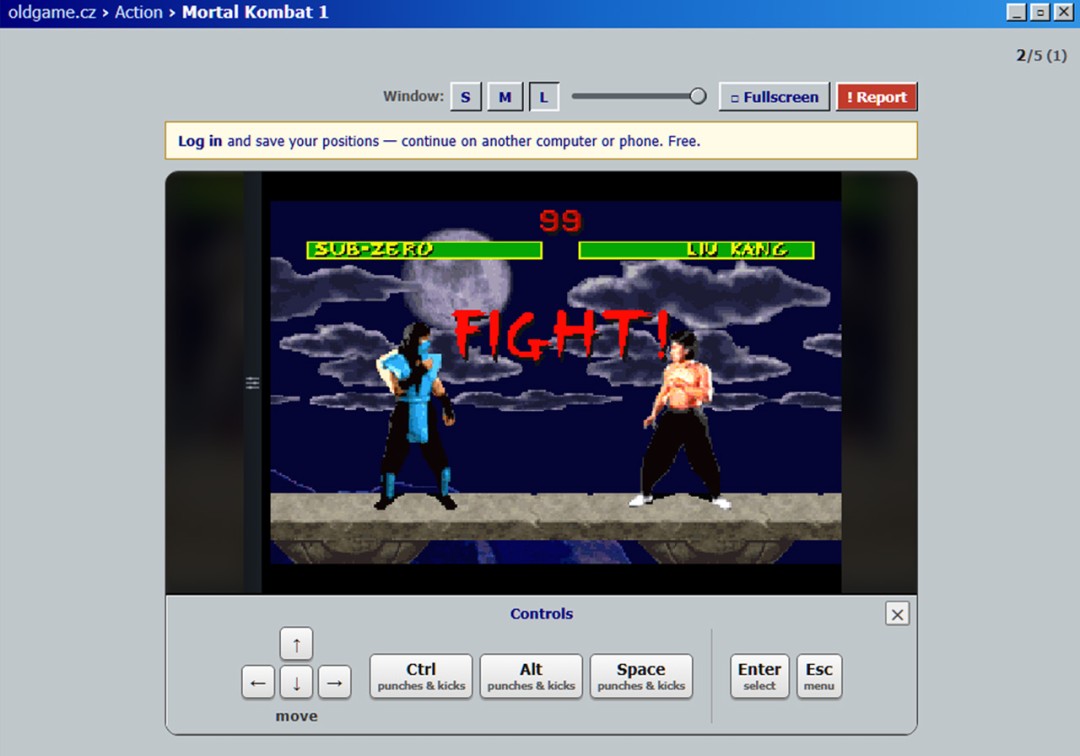 Mortal Kombat retrogame, vintage, OldGame.CZ