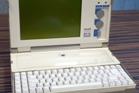 Olivetti M15, 80s laptop, vintage notebook, laptop, monochrome LCD display