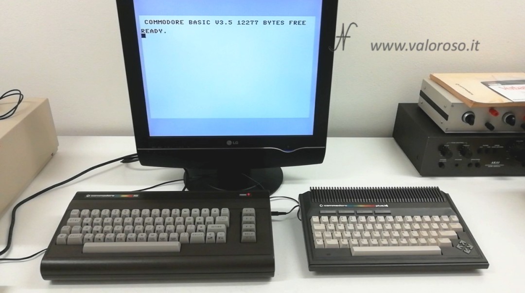 Prova accensione Commodore 16, Commodore Basic v3.5 12277 bytes free, ready, schermata iniziale, CBM