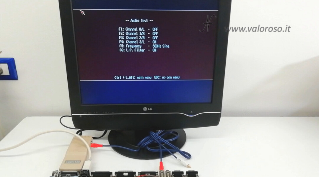 Prova test riparazione Amiga 500 Commodore A500, AmigaTestKit, Amiga Test Kit, diagnostica audio Paula suono