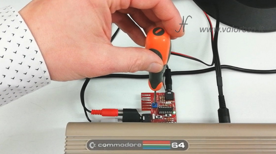 Reel recorder connected to Commodore 64 MP32C64 C64 recording volume adjustment