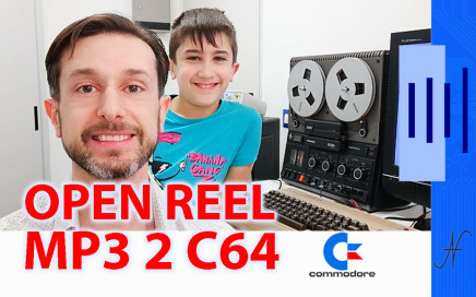 Open reel reel recorder connected to Commodore 64 MP32C64 C64, Philips N4504 Aristona EW5504, data cassette holder