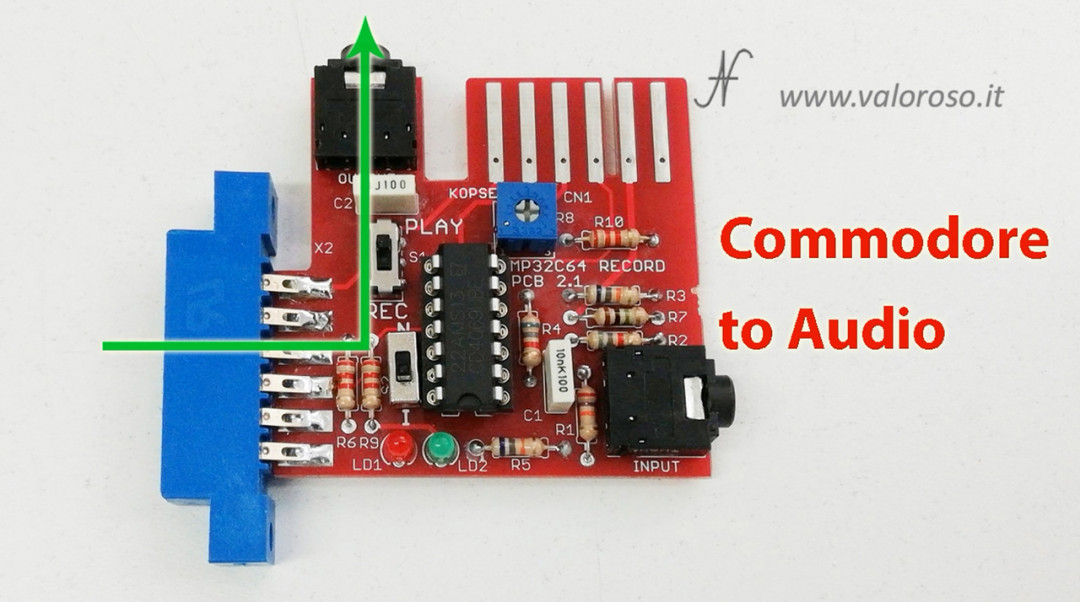 Open reel reel recorder connected to Commodore 64 MP32C64 C64 computer audio file, new program recording mode