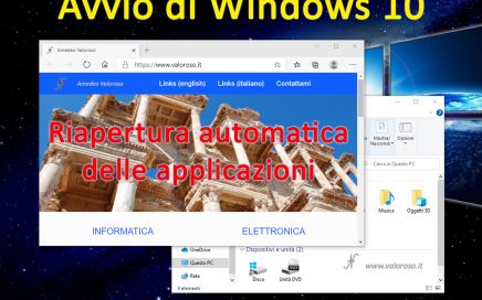 Riapertura automatica applicazioni all'avvio di Windows 10, riavvio programmi, esplora file, posta elettronica, internet, Edge