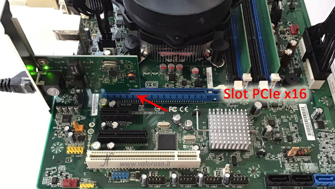 Spostamento scheda di rete Realtek PCIe slot x16, cambio sostituzione hardware